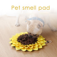 HKM-1858749 Non-Slip Sunflower Snuffle Mat for Dogs - Washable Fleece Slow Feeder for Nosework Training and Stress Relief