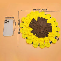 HKM-1858749 Non-Slip Sunflower Snuffle Mat for Dogs - Washable Fleece Slow Feeder for Nosework Training and Stress Relief