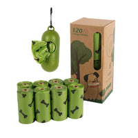 HKM-1859517 Degradable Dog Poop Bags - 18 Rolls in Military Green with Black Bone Design