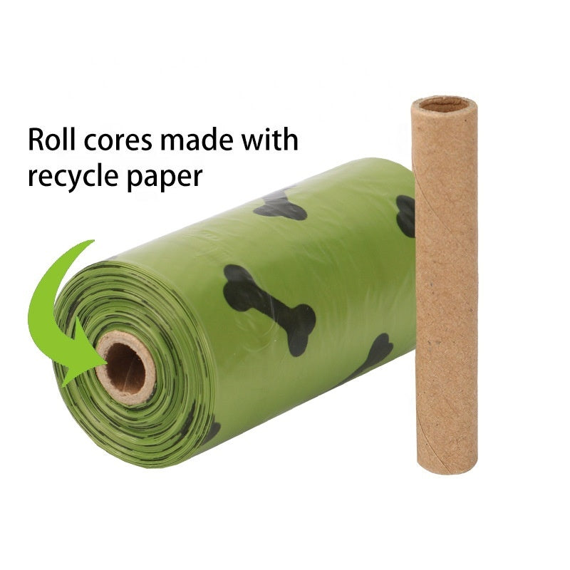 HKM-1859517 Degradable Dog Poop Bags - 18 Rolls in Military Green with Black Bone Design