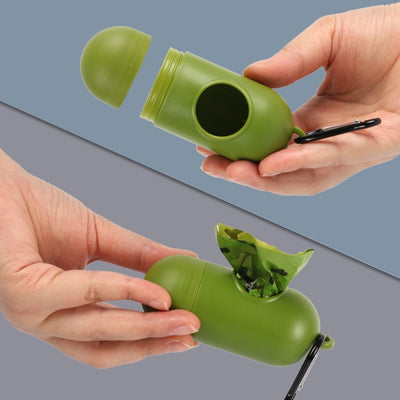 HKM-1859517 Degradable Dog Poop Bags - 18 Rolls in Military Green with Black Bone Design