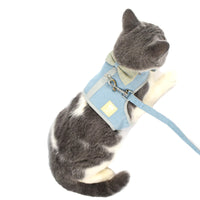 HKM-1859645 Korean Style Grid Pet Harness for Small and Medium Dogs with Hand Holding Rope - Available in Blue, Brown, Pink, Gray