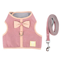 HKM-1859645 Korean Style Grid Pet Harness for Small and Medium Dogs with Hand Holding Rope - Available in Blue, Brown, Pink, Gray