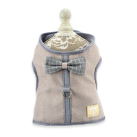 HKM-1859645 Korean Style Grid Pet Harness for Small and Medium Dogs with Hand Holding Rope - Available in Blue, Brown, Pink, Gray