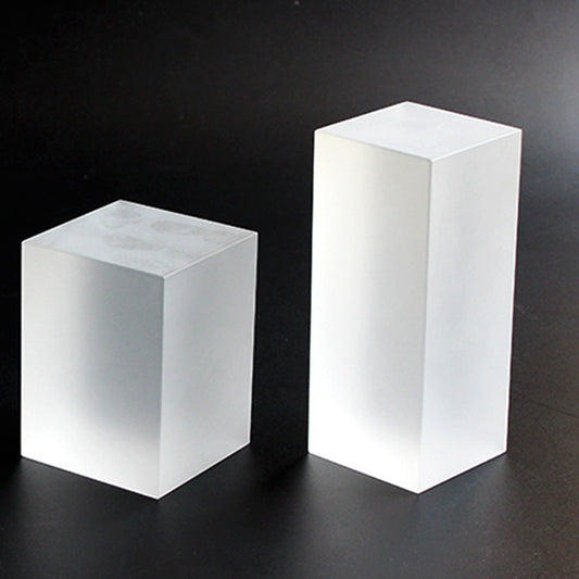 HKM-186131 Transparent K5/K9 Crystal Cube - White Embryo Design Geometry Ornament