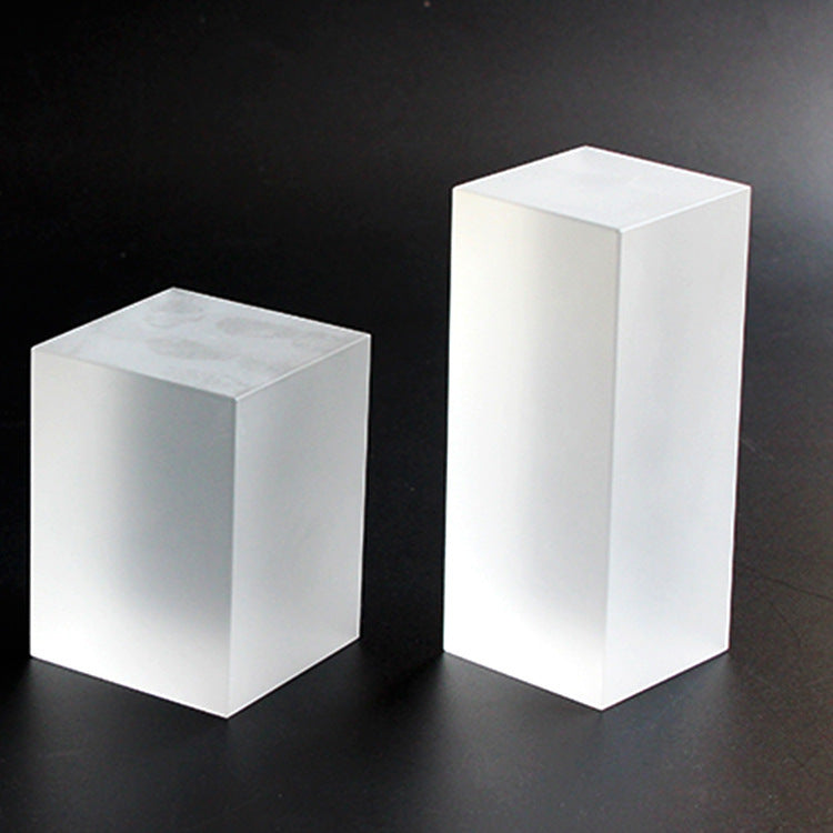 HKM-186131 Transparent K5/K9 Crystal Cube - White Embryo Design Geometry Ornament