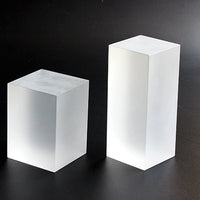 HKM-186131 Transparent K5/K9 Crystal Cube - White Embryo Design Geometry Ornament