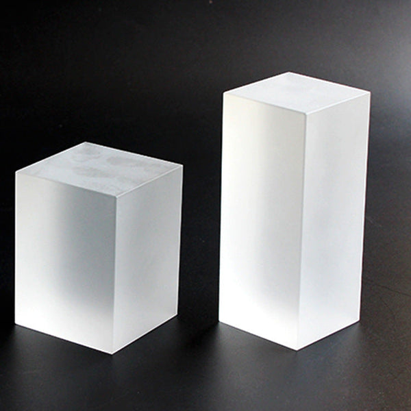 HKM-186131 Transparent K5/K9 Crystal Cube - White Embryo Design Geometry Ornament