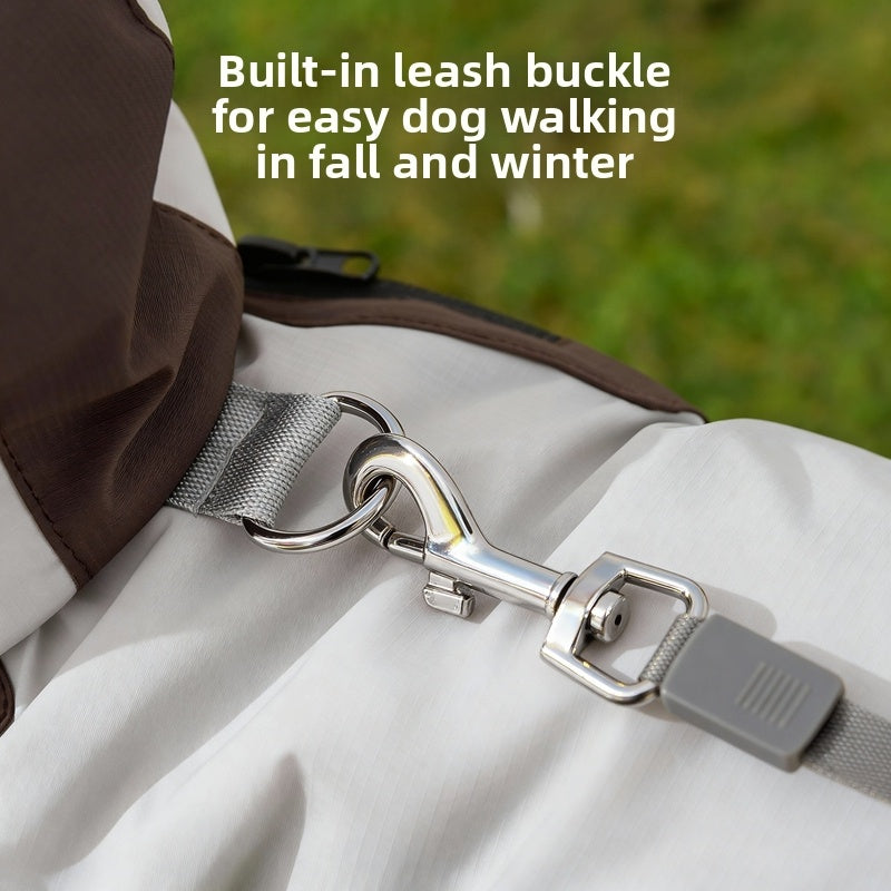 HKM-1861821 Waterproof Outdoor Dog Jacket with Hood, Reflective Hiking Coat and Multiple Pockets
