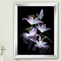 HKM-186195 Flower 5D Diamond Painting Kit with Resin Square Drill on Blended Cloth