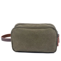 HKM-186259 Retro Canvas and PU Leather Travel Toiletry Bag 30cm x 20cm x 5cm