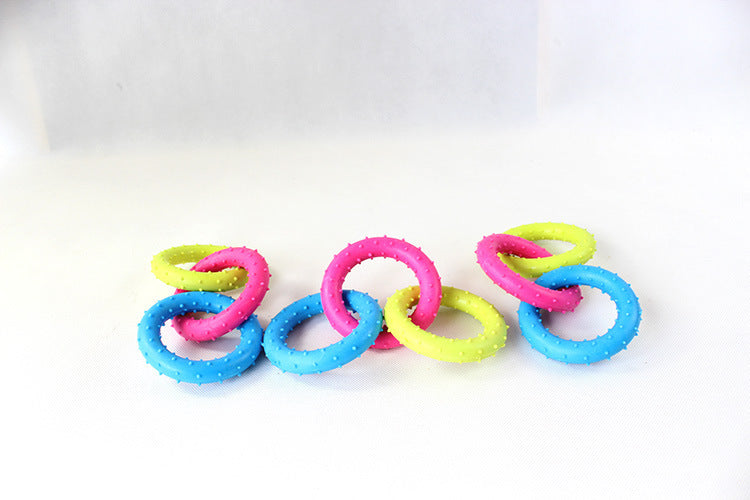 HKM-1864509 Durable Rubber Three-Chain Dog Molar Toy for Healthy Chewing