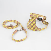 HKM-1865021 Stylish Cotton Fabric Dog Leash with Chest Strap for Small to Medium Breeds