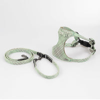 HKM-1865021 Stylish Cotton Fabric Dog Leash with Chest Strap for Small to Medium Breeds