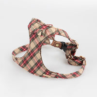 HKM-1865021 Stylish Cotton Fabric Dog Leash with Chest Strap for Small to Medium Breeds