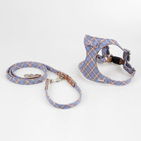 HKM-1865021 Stylish Cotton Fabric Dog Leash with Chest Strap for Small to Medium Breeds