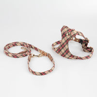 HKM-1865021 Stylish Cotton Fabric Dog Leash with Chest Strap for Small to Medium Breeds