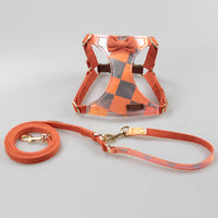 HKM-1865021 Stylish Cotton Fabric Dog Leash with Chest Strap for Small to Medium Breeds