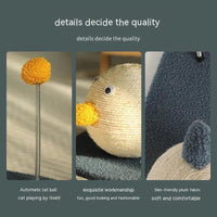 HKM-1866301 Cute Duck Wooden Cat Scratch Board and Grasping Ball Set for Cats
