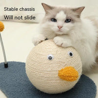 HKM-1866301 Cute Duck Wooden Cat Scratch Board and Grasping Ball Set for Cats