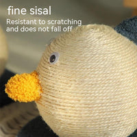 HKM-1866301 Cute Duck Wooden Cat Scratch Board and Grasping Ball Set for Cats