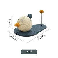 HKM-1866301 Cute Duck Wooden Cat Scratch Board and Grasping Ball Set for Cats