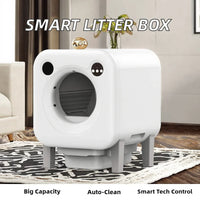 HKM-186643 Automatic Cat Litter Box with Large 10kg Capacity and Easy Clean Design, Durable Plastic Construction