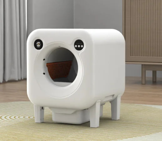HKM-186643 Automatic Cat Litter Box with Large 10kg Capacity and Easy Clean Design, Durable Plastic Construction