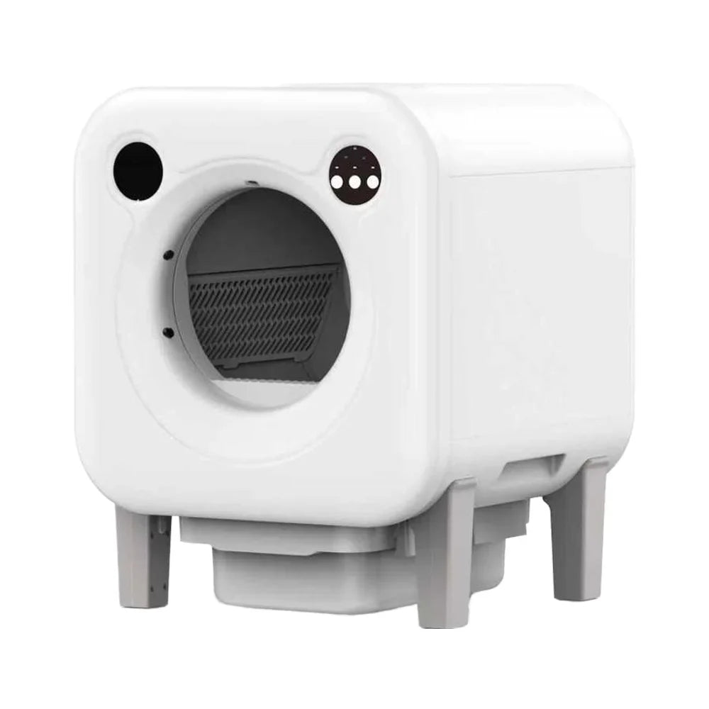 HKM-186643 Automatic Cat Litter Box with Large 10kg Capacity and Easy Clean Design, Durable Plastic Construction