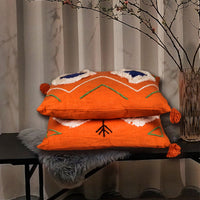 HKM-186643 Cotton Nordic Minimalist Sofa Pillow Cover - Orange 35x50cm