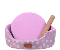 HKM-1867069 Universal Washable Oval Fossa Pet Bed for Small to Medium Dogs and Cats, Double-Strand Nylon with Oxford Cloth Jacket