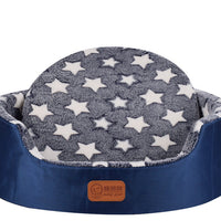 HKM-1867069 Universal Washable Oval Fossa Pet Bed for Small to Medium Dogs and Cats, Double-Strand Nylon with Oxford Cloth Jacket