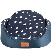 HKM-1867069 Universal Washable Oval Fossa Pet Bed for Small to Medium Dogs and Cats, Double-Strand Nylon with Oxford Cloth Jacket