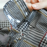 HKM-1867197 Stylish Grey Grid Dog Raincoat for Small to XXL Sizes