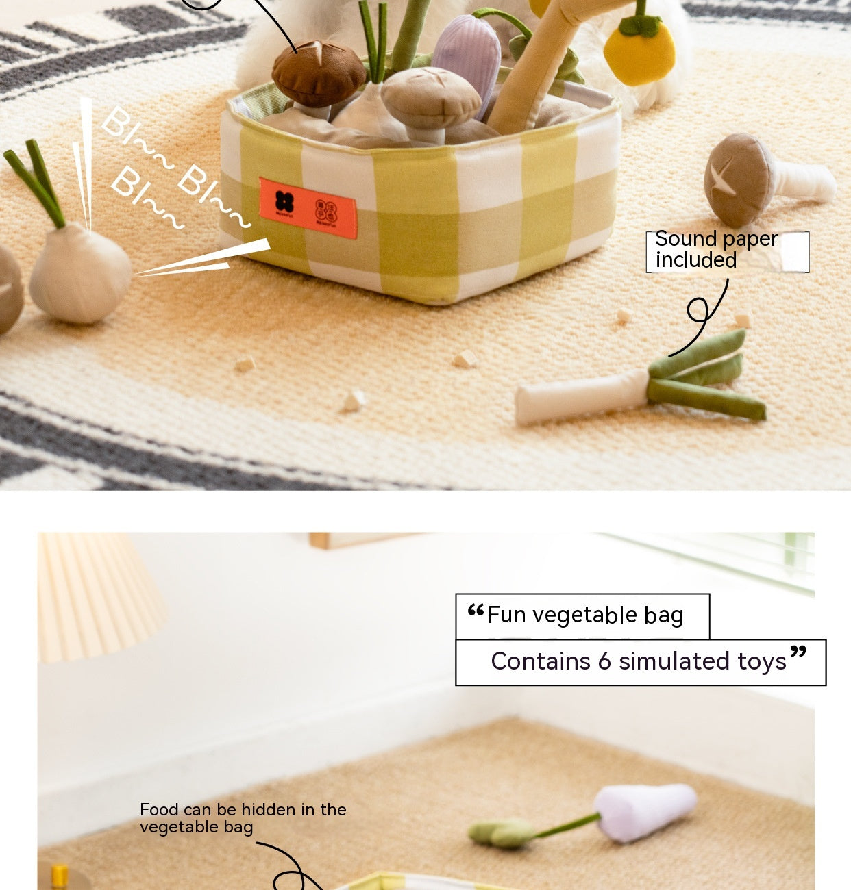 HKM-1867837 Interactive Food Leakage Educational Toys for Dogs - Fun Fruits & Vegetables Simulation Set