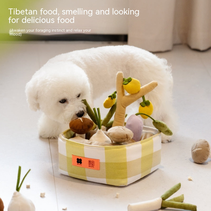 HKM-1867837 Interactive Food Leakage Educational Toys for Dogs - Fun Fruits & Vegetables Simulation Set