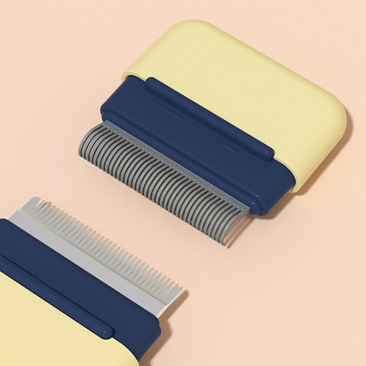 HKM-1868605 Pet Hair Removal Comb in Sunshine Orange Cream Powder with ABS and Stainless Steel Blades