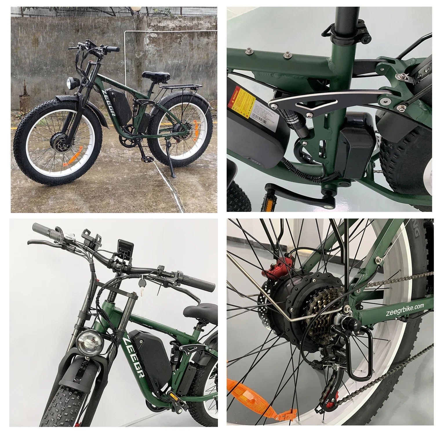 HKM-186899 52V 2000W Dual Motor Full Suspension Electric Bike with Hydraulic Disc Brakes and 26" Fat Tires