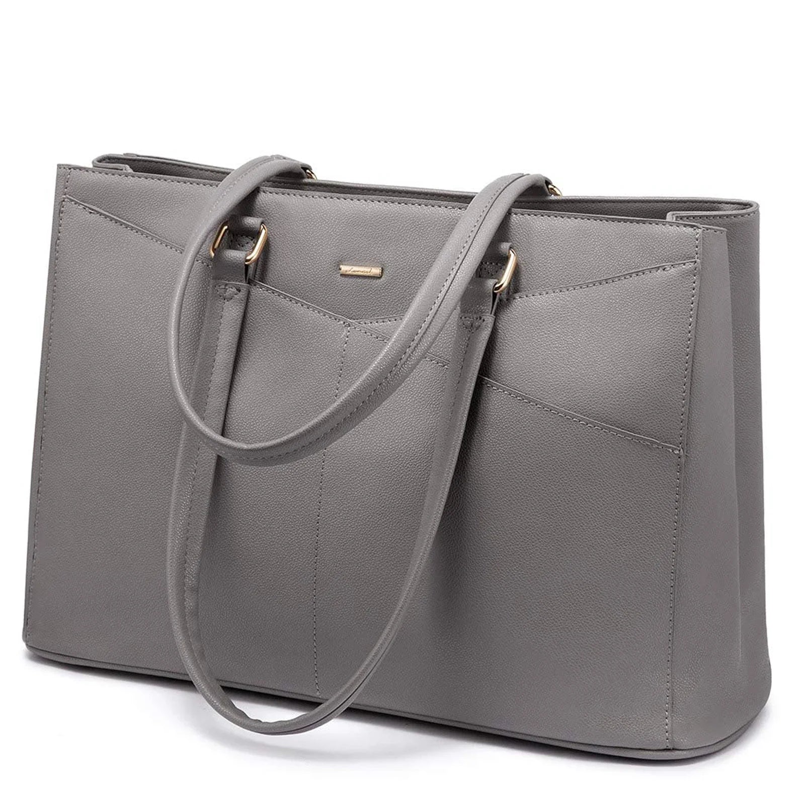 HKM-186899 Waterproof Leather Laptop Tote Briefcase for 15.6 inch Laptops with Casual Office Design for Women