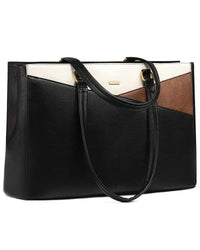 HKM-186899 Waterproof Leather Laptop Tote Briefcase for 15.6 inch Laptops with Casual Office Design for Women