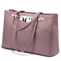 HKM-186899 Waterproof Leather Laptop Tote Briefcase for 15.6 inch Laptops with Casual Office Design for Women