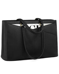 HKM-186899 Waterproof Leather Laptop Tote Briefcase for 15.6 inch Laptops with Casual Office Design for Women