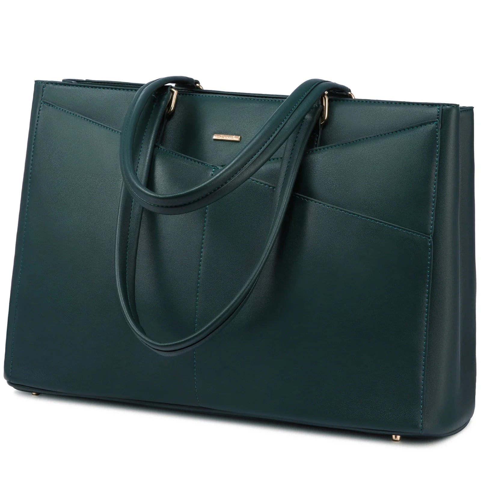 HKM-186899 Waterproof Leather Laptop Tote Briefcase for 15.6 inch Laptops with Casual Office Design for Women