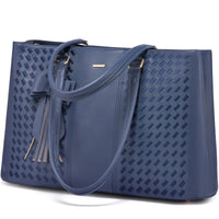 HKM-186899 Waterproof Leather Laptop Tote Briefcase for 15.6 inch Laptops with Casual Office Design for Women