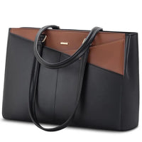 HKM-186899 Waterproof Leather Laptop Tote Briefcase for 15.6 inch Laptops with Casual Office Design for Women