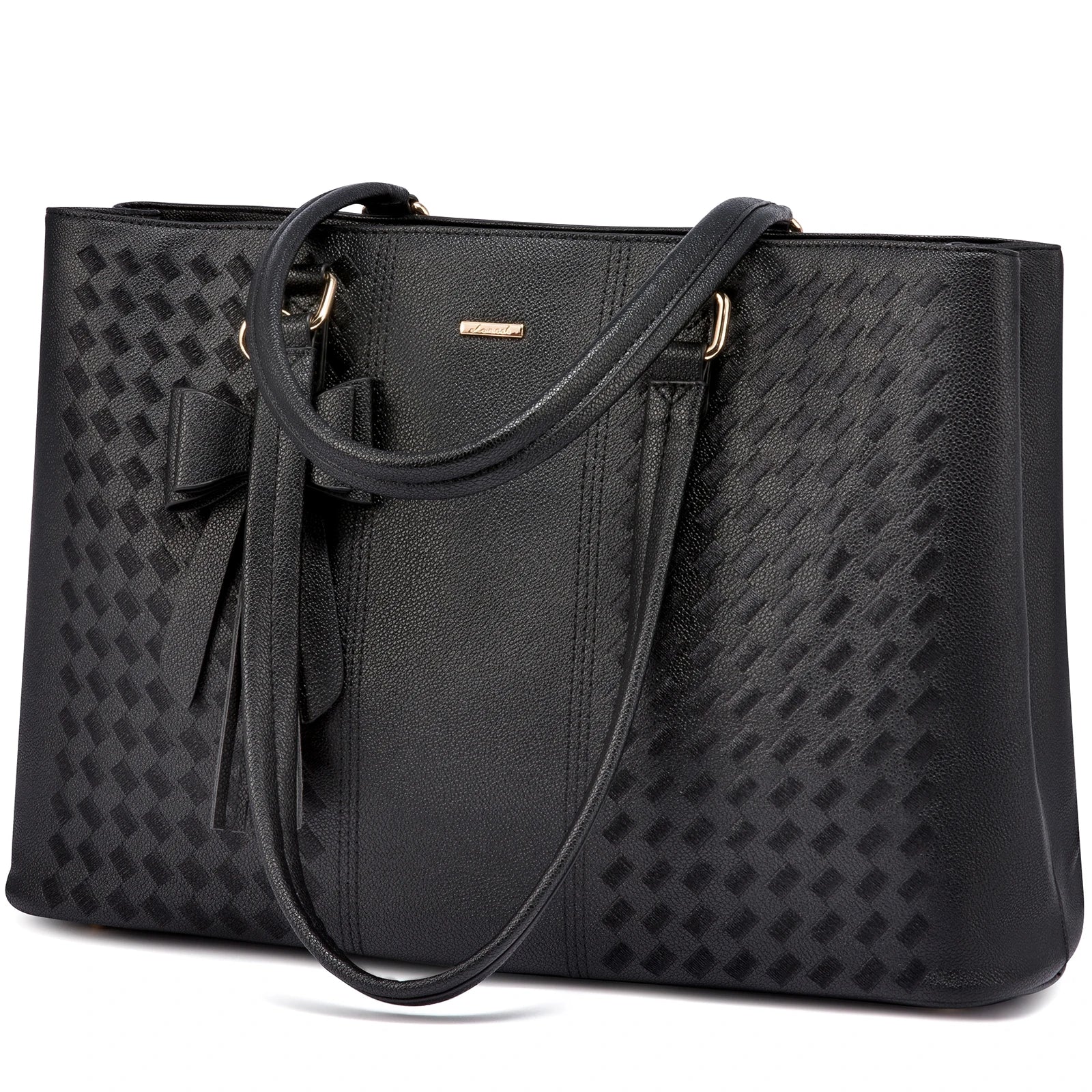 HKM-186899 Waterproof Leather Laptop Tote Briefcase for 15.6 inch Laptops with Casual Office Design for Women