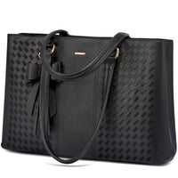 HKM-186899 Waterproof Leather Laptop Tote Briefcase for 15.6 inch Laptops with Casual Office Design for Women