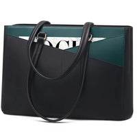 HKM-186899 Waterproof Leather Laptop Tote Briefcase for 15.6 inch Laptops with Casual Office Design for Women