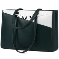 HKM-186899 Waterproof Leather Laptop Tote Briefcase for 15.6 inch Laptops with Casual Office Design for Women