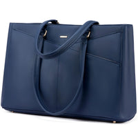 HKM-186899 Waterproof Leather Laptop Tote Briefcase for 15.6 inch Laptops with Casual Office Design for Women